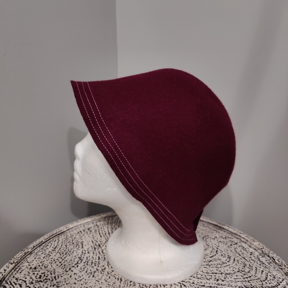 Lorenzo Wool Burgundy Bucket Hat
